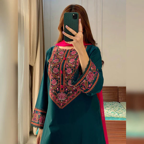 Gulnar Teal 2PC Stitched