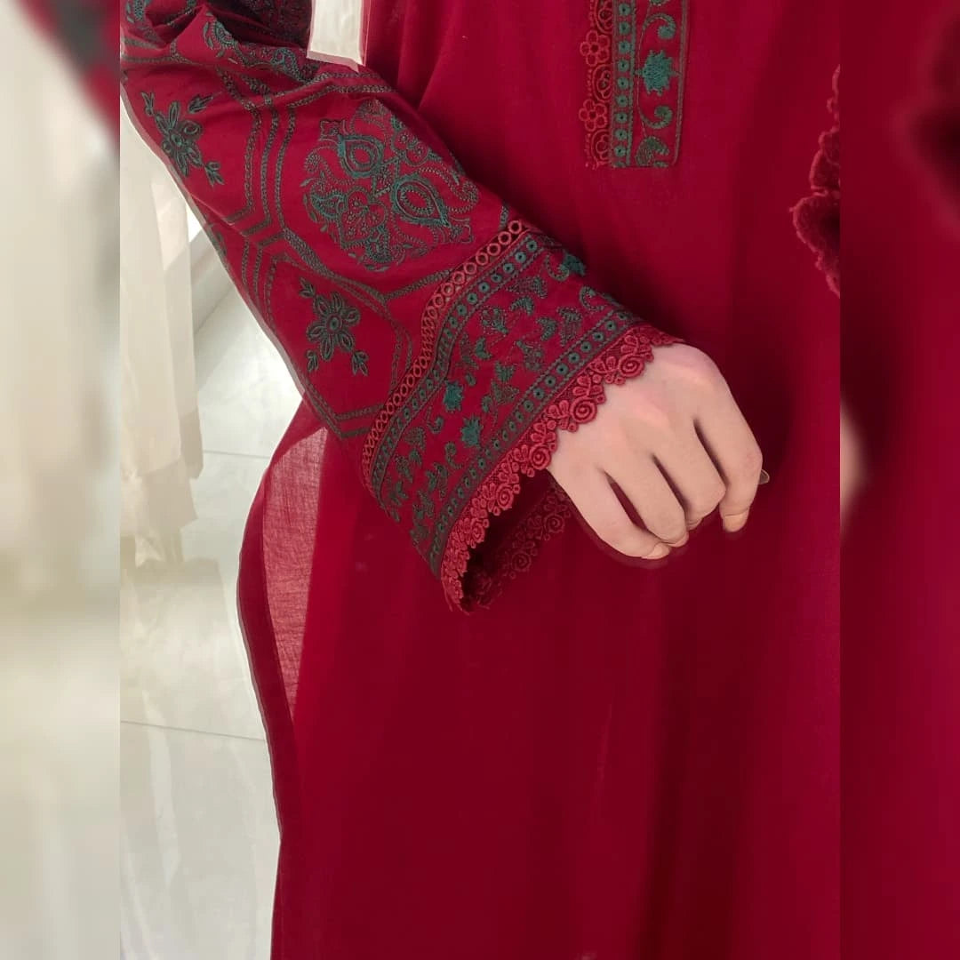 Crimson Allure 3PC Stitched