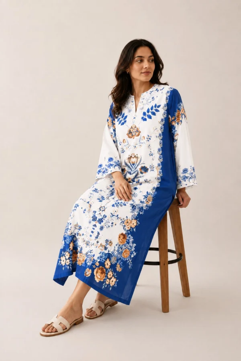 Ocean Blue Kaftan 1PC