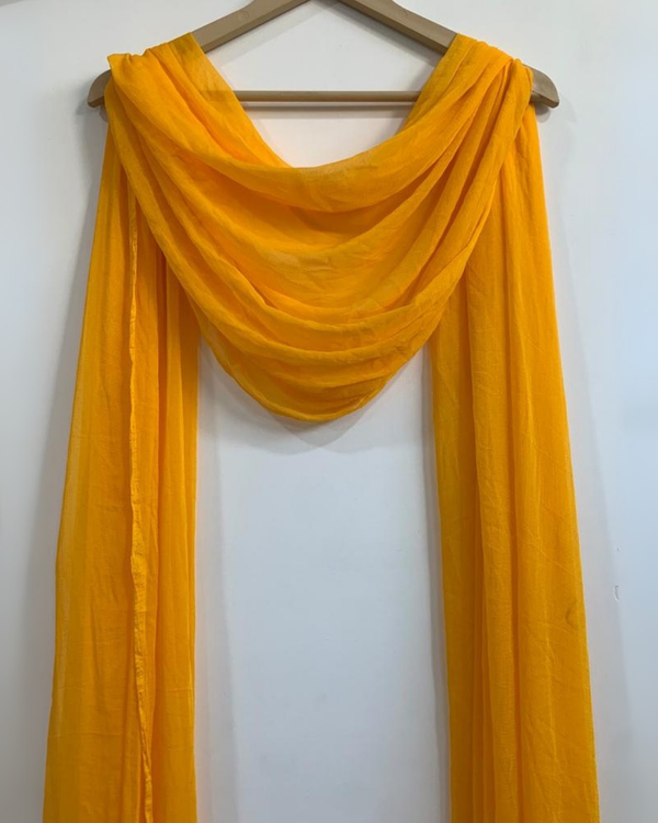 Solid Mustard Chiffon Dupatta