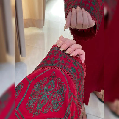 Crimson Allure 3PC Stitched
