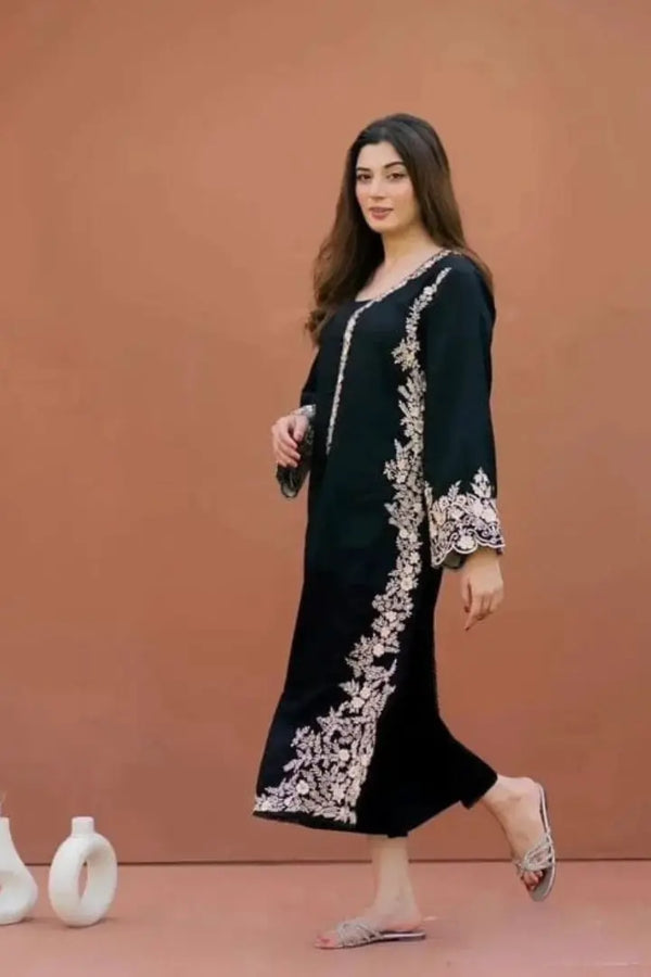 Black Embriodered  2 PC