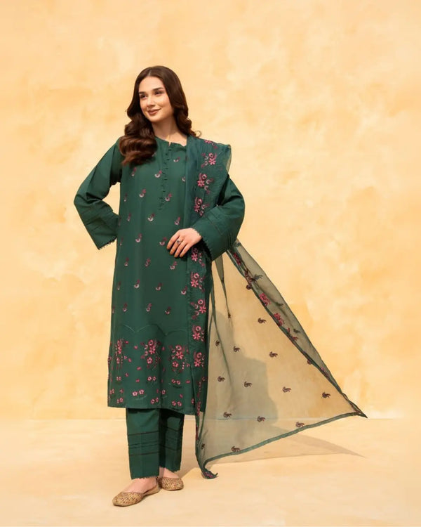 Royal Green 3 PC Stitched