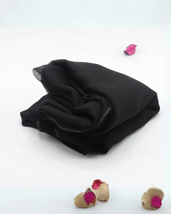 Solid Black Chiffon Dupatta