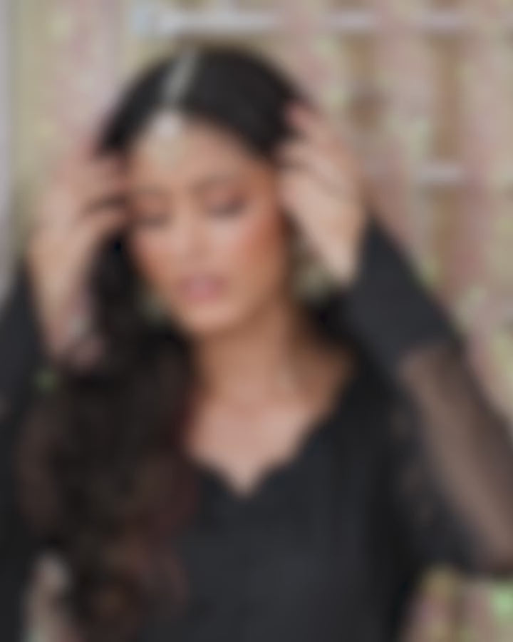 Load video: Jet Black Frock 2PC Stitched